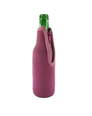 China Zippered Insulated Neoprene Beer Bottle Holder for sale