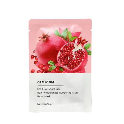 China Moisturizer Printing Cat Claw Plant Extract Red Pomegranate Rubbering Mud Peel Off Exfoliator Hand Sheet Mask for sale