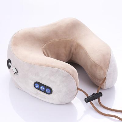 China 2021 Hot Selling Neck Neck Massage Travel Pillow U Shaped Car and Home Massage Pillow for sale