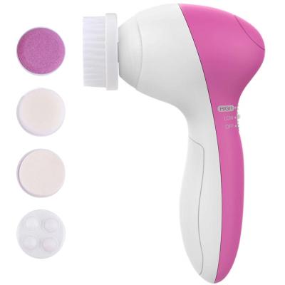 China Wholesale Anti-Puffiness 5 in 1 Beauty Care Massager Face Exfoliator Brush Skin Care Silicone Facial Massage Cleansing Brush for sale