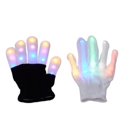 China Fashional Fashion Portable LED Glowing Gloves Light Up Toys Reusable LED Finger Flashing Gloves for sale