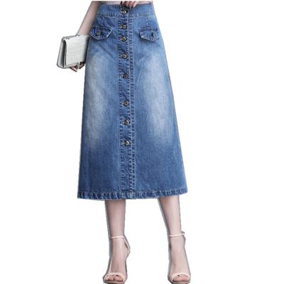 China 2019 autumn new style plus size denim a-line skirt plus size long jeans skirt for sale