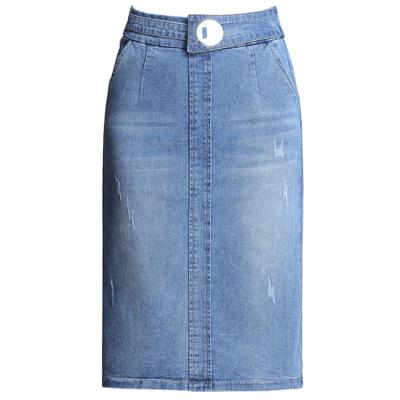 China Plus size 2019 autumn new style denim skirt plus size pencil skirt jeans skirt for sale