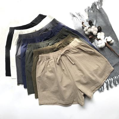 China Anti-Wrinkle Summer SHORTS Cotton Canvas Leisure Shorts Women Loose Shorts Pants Loungewear Homewear for sale