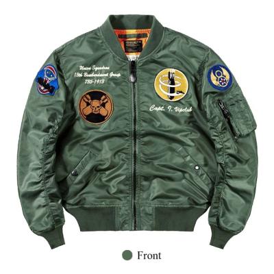 China Waterproof Lightweight Custom Bomber Jackets Men's Nylon Satin Polyester Flight Bomber Baseball Varsity Jacket for sale