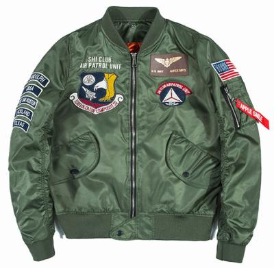 China Waterproof Lightweight Custom Bomber Jackets Men's Nylon Satin Polyester Flight Bomber Baseball Varsity Jacket for sale