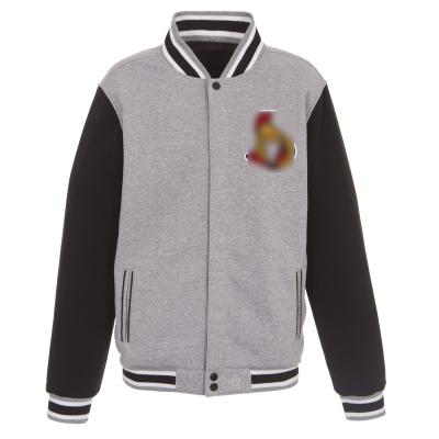 China Vintage Sleeves Baseball Waterproof Jacket Two Tone Reversible Fleece Leather Jacket for sale