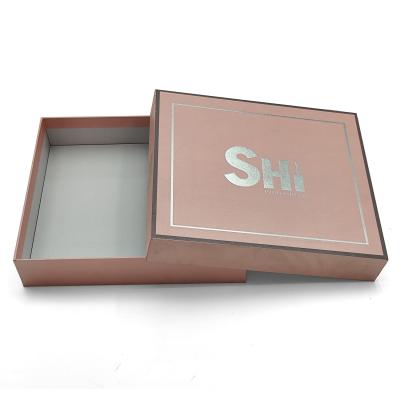 China Customized cosmetics and clothing paper box Luxury pink two-piece large packaging paper box for sale