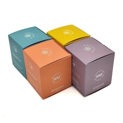 China Wholesale custom small jars aromatherapy scented candle gift paper packaging box for candle for sale