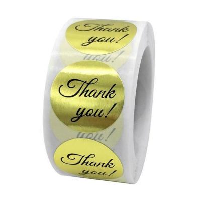 China Custom Self Adhesive Vinyl Stickers 1 Inch / 2.5 Inch Thank You Sticker Label for sale