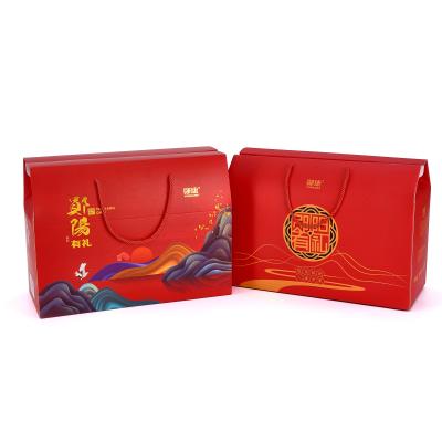 China Custom Logo Druck starre Kartonsäcke Luxus Tasche Stil Geschenkbox mit Griff zu verkaufen