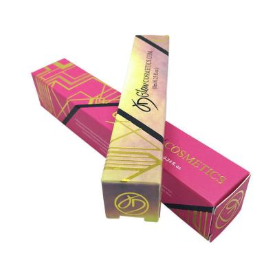 Cina Matt Lamination Cosmetic Packaging Box Recycled Relief Pattern Lip Gloss Packaging Box in vendita