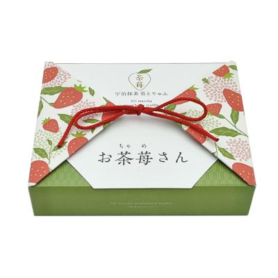 China Small Folding Paperboard Rigid Gift Box For Candy Snacks Cookies Matcha Tea Coffee for sale