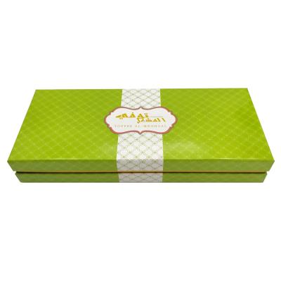 China Geprinte logo snoepdoos stijf karton chocolade doos Twee stukjes chocolade papier cadeau verpakking doos Te koop