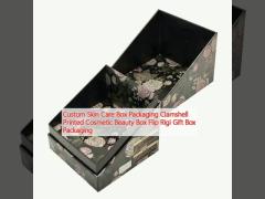 Custom Skin Care Box Packaging Clamshell Printed Cosmetic Beauty Box Flip Rigi Gift Box Packaging