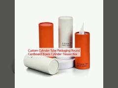 Custom Cylinder Tube Packaging Round Cardboard Boxes Cylinder Tissues Box