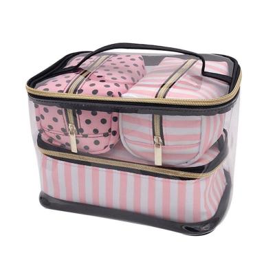 China Fashion Cosmetic Bags Travel Organizer Toiletry Bag Set Pink Makeup Storage Hanging Bag for sale