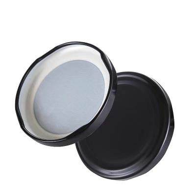 China Food Factory Sales 48mm Black 53mm Metal Twist Off Hook Lid Covers For Bottle Jar for sale