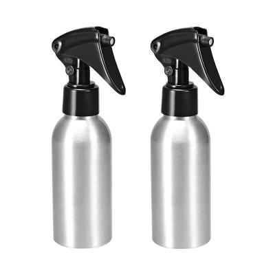 China Personal Care Empty Metal Silver Aluminum Bottle With Trigger Sprayer Pump Bottle for sale