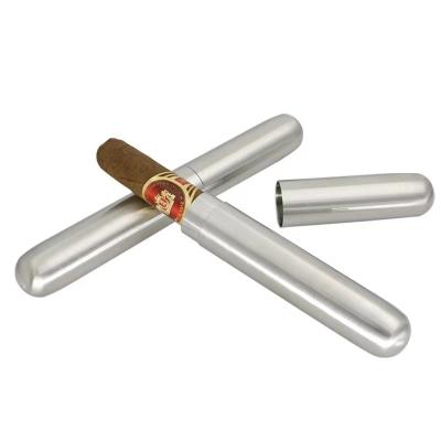 China Food factory wholesale portable stainless steel cigar humidor tube for cigar for sale