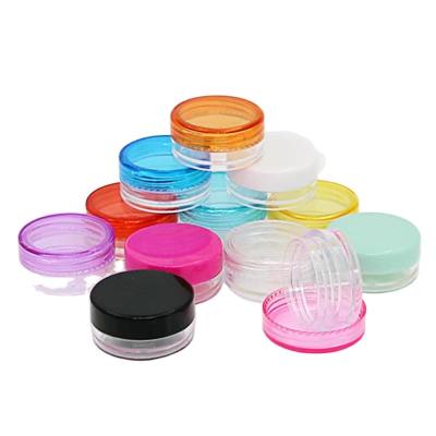 China Cosmetic Plastic Jar Jars Empty Cosmetic Container Multi Colors Makeups Jar Jars With Lid For Sample Makeup Storage Creams for sale