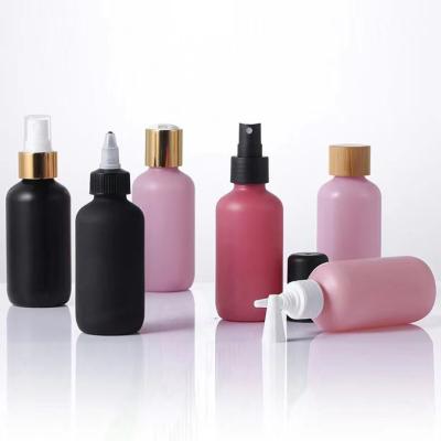 China Factory Sales 1oz 4oz 6oz 30ml 60ml 120ml 150ml 180ml Black Cosmetic Whole Spray Bottle Plastic Bottle With Disc Cap Screw Cap Flip Cap for sale