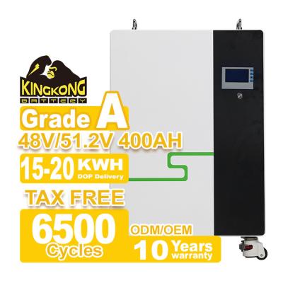 China 48V 51.2V LiFePO4 Bateria 200Ah 300Ah 400Ah 15kWh 20kWh Para armazenamento de energia solar à venda