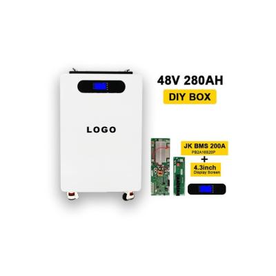 China 230Ah 280Ah 304Ah LiFePO4 batterij DIY Box 48V 16S Batterijdoos Stapelbare type in wit Te koop