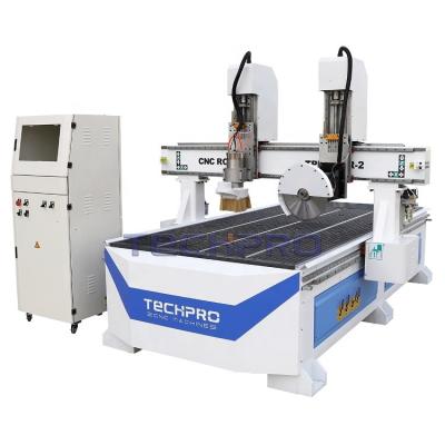 China PVC Wood Acrylic Engraving Reducing Wood CNC Router 3 Axis CNC Router Machine Price With Double Heads for sale