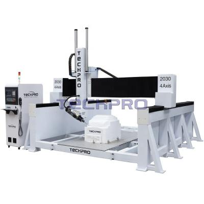 China Hotels TechPro CNC Router 4 Axis Wood CNC Router Machine With 9.0kw HSD Spindle For Sale for sale