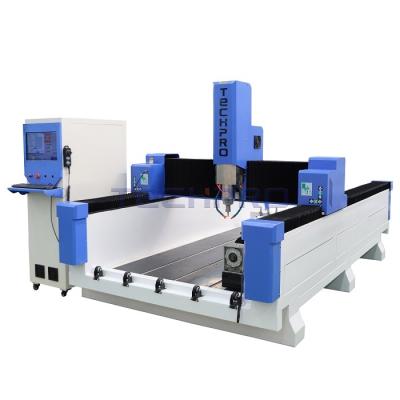 China Marble 1325 Stone Granite Quartz Sandstone CNC Router 1530 2030 4Axis 5.5kw Water Cooling Stone CNC Router With Rotary for sale