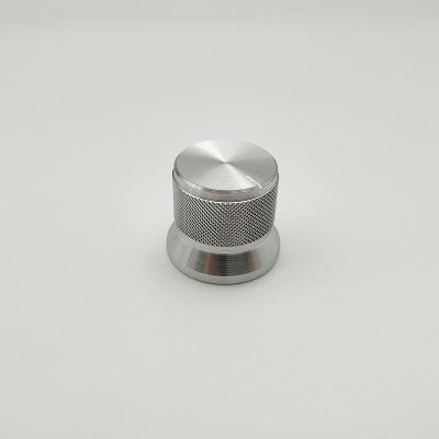 China Pure Aluminum With Decorative Igniting Silver Aluminum Lock Screw 15x16 Mm Control Knobs With Indicator for sale