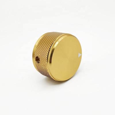 China Pure Aluminum With Sound Lock Screw 30x17mm Gold Volume Control Indicator Knob For HiFi Audio Amp for sale