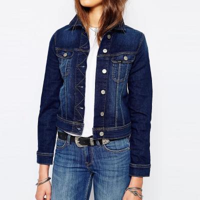 China Breathable Breathable Dark Blue Denim No Hood Womens Jacket Cheap Factory Price for sale