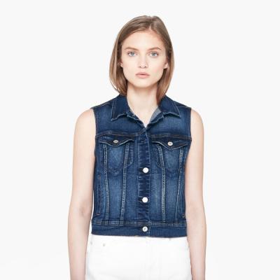 China Breathable breathable denim sleeveless jacket for women with pocket for summer for sale