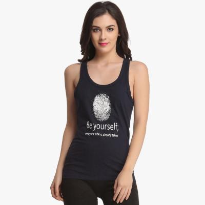 China Anti Pilling Anti Pilling Slim Fit Tank Tops Women Gym With Printed Logo X Back for sale