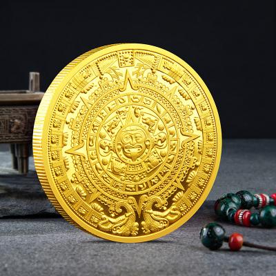 China Durable Custom Design Double Sided Embossed Virtual Mayan Commemorative Coin Lucky Gold Coin Collection Coin for sale