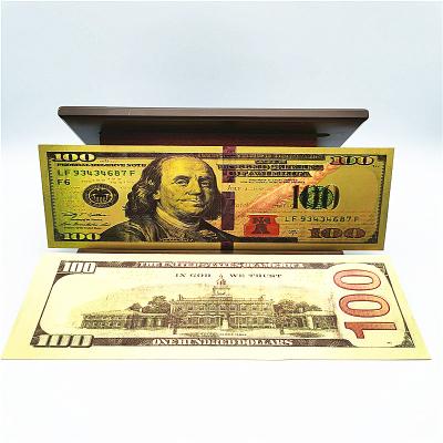 China China Gold Foil Money Banknote 24k Gold Waterproof Design Dollar Bills 24k Gold Foil Banknote for sale