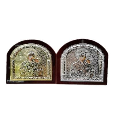 China Europe Religious Jesus Maria Ornaments Red Wooden Board Religious Items Home Decoration Ornaments for sale