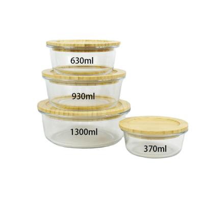 China Wholesale Heatable Round Dishwasher And Microwave Food Safe Glass Container Sets For Food for sale