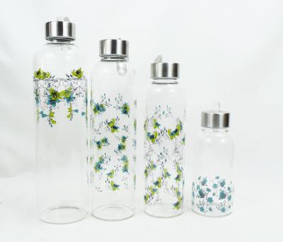 China Factory Produced Stocked High Borosilicate Empty Glass Water Bottle for sale