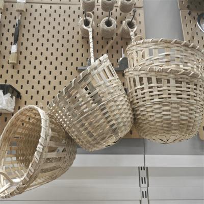 China Viable outdoor rattan plastic baskets hanging basket bamboo chinese fruit basket gift flower pots bamboo food stalls in india for sale