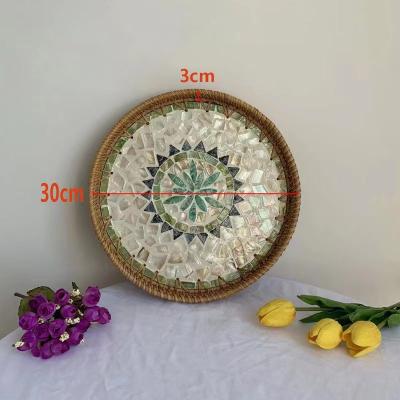 China High quality viable with high level rattan round trays handicraft decoration home food trays as gifts made in Vietnam for sale