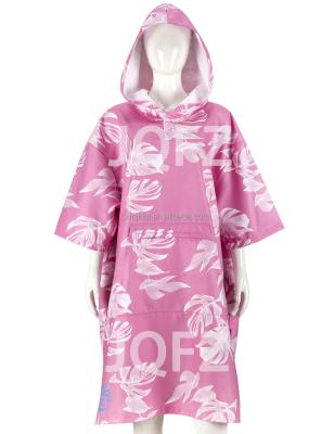 China Hot Sale QUICK DRY Surf Poncho Printed Hooded Beach Towel Poncho For Adult Changing Towel for sale