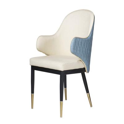 China Cooling Tufted Dining Chairs with Nail Heads Teal Upholstered French Chair Teak and Outdoor Steel Table Frame Curved Back Space Saving for sale