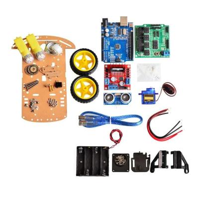 China New Avoidance Tracking Motor Smart Robot Car Chassis Kit Speed ​​Encoder Battery Box 2WD Ultrasonic Module For Arduino Kit 2WD Smart Robot Car Kit for sale