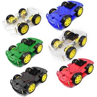 China Smart Car Kit 4WD Robot Car Chassis Kits Smart Car With Speed ​​Encoder And Battery Box Electronic Diy Kit For Arduino 4WD Smart Robot Car for sale