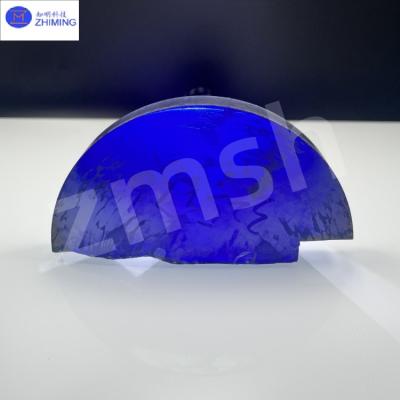 China Artificial Colored Gemstones Moissanite SIC Raw Materials Rough Royal Blue Less Bubbles High Gloss for sale