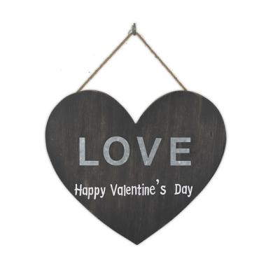 China Antique Imitation Wooden Sign Heart Shape Happy Valentine Day for sale