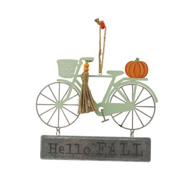 China ALL Custom Wooden Wall Plaques Home Decor Farmhouse Sign Bicycle Welcome Fall Shape Home Decor for sale